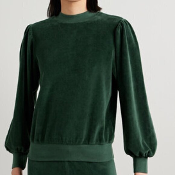 SUZIE KONDI Perissa Cotton-blend Velour Sweatshirt - Green - Picture 1 of 6